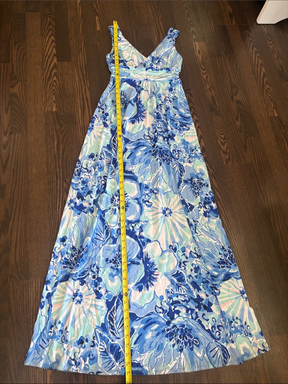 EUC Lilly Pulitzer Blue Floral Maxi Dress - Picture 4 of 4